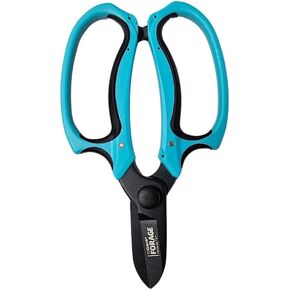 OASIS Forage Strain Reducing Ippon Floral Scissors | Precision Cut Stainless Steel Blades | Bright Blue Soft Grip Handle