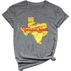 Ykomow Texas Chica Shirt Womens Vintage State Texas Love Graphic Tees
