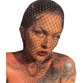 HUI GUO Mesh Rhinestone Headscarfs Headwear Hairbands Turban Kerchiefs Crystal Headbands Head Covers Wraps