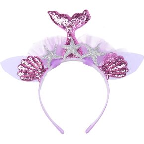 Mermaid Headband Starfish Headband Glitter Shell Hairband for Women Girls Summer Birthday Wedding Party Supplies in Kuwait