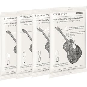 Starfavor 49% Guitar Humidity Packs | Two-Way Humidity Control System | 4 Replacement Packs| For Wooden Instrument Maintaining Hydration Humidification Humidifier Moisture Control Packets