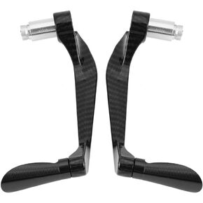 Aramox 1 Pair 22mm / 7/8" Universal MotorcycleClutch Brake Handle Lever Carbon Fiber Handlebar Guard(Black)