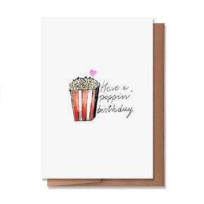 Wunderkid Have a Poppin' Birthday, Funny Birthday Popcorn Pun (Individual, Blank inside)