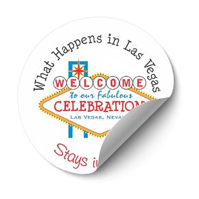 Las Vegas Wedding Stickers ● Set of 40 Stickers ● Las Vegas Bachellor Party Favor stickers ● Made in USA