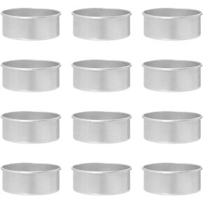 Healvian Scented Candles Homemade Ornaments 50pcs Tea Light Tins Empty Holder Cups Case Containers for Tealight Candles Making Accessory Aluminum Snack Box Container Wedding Decorations