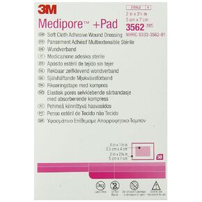 3M™ Medipore™ +Pad Soft Cloth Adhesive Wound Dressing, 3562, Dressing - 2 in x 2-3/4 in, Pad - 1 in x 1-1/2 in