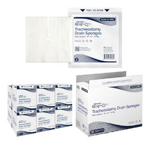 Dynarex 35050 Tracheostomy Drain Sponge, 4" Length, 4" Width, 6 Ply, Pack of 300