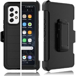 Tekcoo Case for Galaxy A53 5G with [Built-in Screen Protector] Holster Locking Belt Clip [Military Grade 12FT Drop Tested] Full Body Carrying Kickstand Cover for Samsung Galaxy A53 5G - Black
