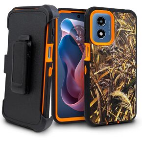 متوافق مع حافظة Motorola Moto G Power 5G (2024)، حافظة متينة بمشبك حزام من الدرجة العسكرية مع حماية مدمجة للشاشة، تصميم مقاوم للصدمات ومسند مدمج (أخضر) in Kuwait