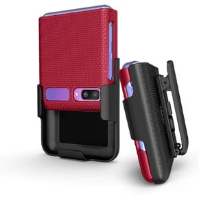 BELTRON Case with Clip for Galaxy Z Flip 2020, Snap-On Protective Cover with Rotating Belt Holster Combo and Built in Kickstand for Samsung Galaxy Z Flip (SM-F700, SM-F707) - Black (NOT for Z FLIP 3)