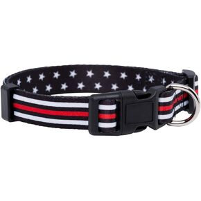 Thin Red Line Dog Collar- Stars (Small)