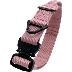 Cobra Buckle Dog Collar Heavy Duty for Large Dogs K9 and Military Made in USA (Large with Handle, Black)
