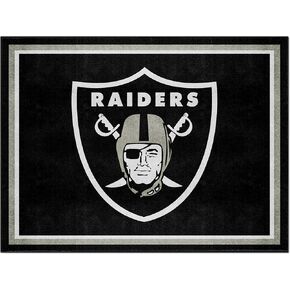 FANMATS 17493 NFL - Las Vegas Raiders 8ft. X 10ft. Plush Area Rug, Team Color , 87" x 117"