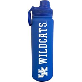Campus Colors NCAA Stainless Steel Water Bottle - Twist on cap - 24 oz - Carry Clip - Keeps Your Drinks Hot or Cold for Hours (Kentucky Wildcats - Blue)