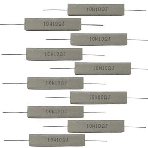 10 W 10 ohm Ceramic Cement resistors ±5% Tolerance Cement resistors Used in Computer, TV Set, Apparatus 10 Pack