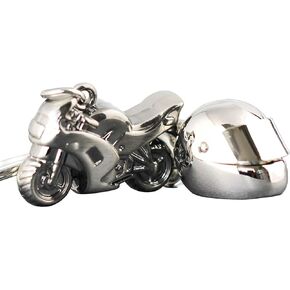 Creative Fashion Romantic Couple Keychain Key Chain Ring Keyring Key Fob for Valentine's Day Gift (Helmet & Motorcycle)