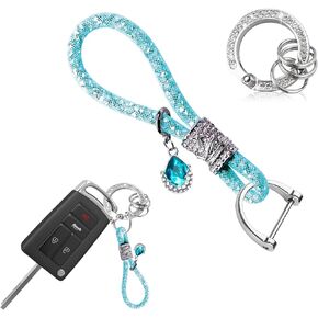 Ziciner Bling Crystal Car KeyChains for Women & Girls, Car Key Chain Glitter Key Ring, Universal Bling Key Chain Accessories (Black)