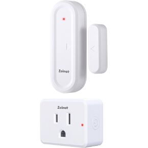 Door Sensor Outlet Plug Kit, Wireless Mini Contact Window Sensor, Group Control Unlimited Devices, No Wiring No WiFi, 130 ft, 15A/1500W, Programmable, for Household Appliances