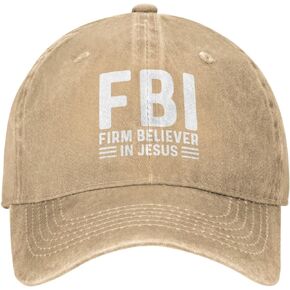 FBI Firm Believer in Jesus Cap Men Dad Hat with Design Hats