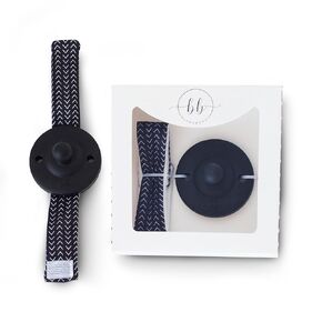 Wrist Pacifier w/Fabric Band (Patent Pending), Self-Soothing Pacifier, Baby Gift, All Ages 0+ (Black)