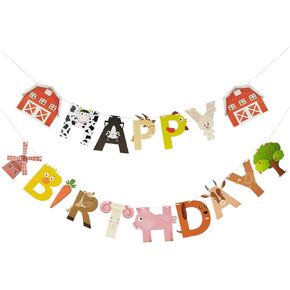 Farm Animals Birthday Banner,Farm Animals Themed Birthday Baby Shower Party Decoration
