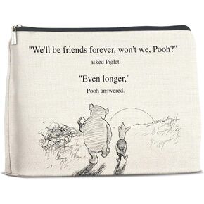 YeleY Friendship Gifts for Women Friends, Gifts for Best Friends Women, Winnie the Pooh Gifts for Women Girls Classic Winnie the Pooh Makeup Bag Pooh Bear Cosmetic Bag
