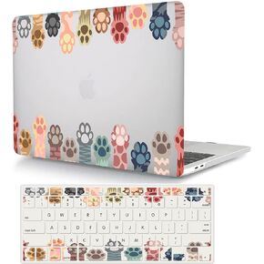 Case Compatible with MacBook Pro 13 inch 2020-2016 Model A2338 M1 A2289 A2251 A2159 A1989 A1706 A1708, Protective Plastic Hard Shell + Keyboard Cover Skin - Cat paw