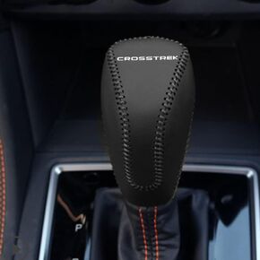 BOYOUS 1pc Auto Car Gear Shift Handle Knob Cover Shift Lever PU Leather Protective Interior Accessories for Subaru Crosstrek 2018-2024(Black Stitches)