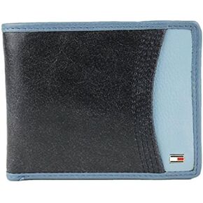 New Tommy Hilfiger Men's Leather Passcase & Valet Wallet (Navy)