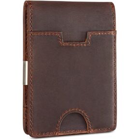kullder Leather Wallet Slim for Men Money Clip Card Holder Bifold RFID Blocking Wallets for Man Minimalist Front Pocket Wallet