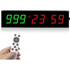 Digital Days Countdown Timer Clock,Retirement Countdown Calendar up to 999 Days,Count Timing Up Stopwatch,LED Wall Clock with Remote Control for Wedding Birthday Event Sports Vacation Examination