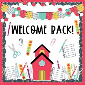 Whaline 97Pcs Back to School Bulletin Board Decoration Kit Welcome Back Classroom Bulletin Board Set Pencil Scissor Notebook Paper Cutouts for First Day of School Party Supplies DIY Decorations