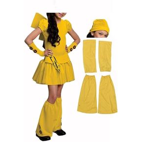 Cute girl Skirt Pikachu Cosplay Costume Performance 4 Piece Set for kids