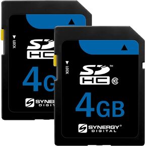 Synergy Digital 4GB Secure Digital SDHC Memory Cards, Compatible with Canon Powershot A540 Digital Camera, Class 10, 20MB/s, 300 Series - Pack of 2