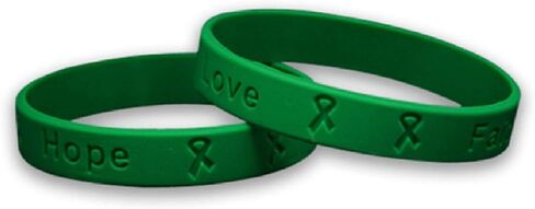 Green Silicone Bracelet – Green Ribbon Bracelet for Cerebral Palsy, Glaucoma, Mental Health, Liver Cancer, and Organ Donation Awareness – Inexpensive Green Rubber Wristband (1 Bracelet) in Saudi Arabia