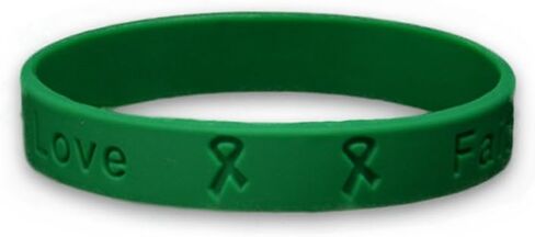 Green Silicone Bracelet – Green Ribbon Bracelet for Cerebral Palsy, Glaucoma, Mental Health, Liver Cancer, and Organ Donation Awareness – Inexpensive Green Rubber Wristband (1 Bracelet) in Saudi Arabia