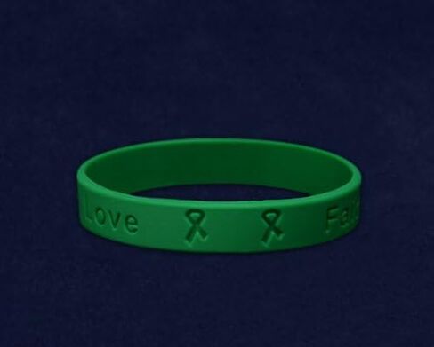 Green Silicone Bracelet – Green Ribbon Bracelet for Cerebral Palsy, Glaucoma, Mental Health, Liver Cancer, and Organ Donation Awareness – Inexpensive Green Rubber Wristband (1 Bracelet) in Saudi Arabia