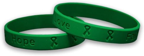 Green Silicone Bracelet – Green Ribbon Bracelet for Cerebral Palsy, Glaucoma, Mental Health, Liver Cancer, and Organ Donation Awareness – Inexpensive Green Rubber Wristband (1 Bracelet) in Saudi Arabia