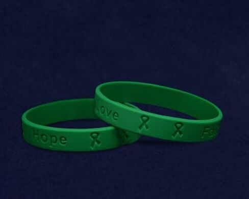 Green Silicone Bracelet – Green Ribbon Bracelet for Cerebral Palsy, Glaucoma, Mental Health, Liver Cancer, and Organ Donation Awareness – Inexpensive Green Rubber Wristband (1 Bracelet) in Saudi Arabia