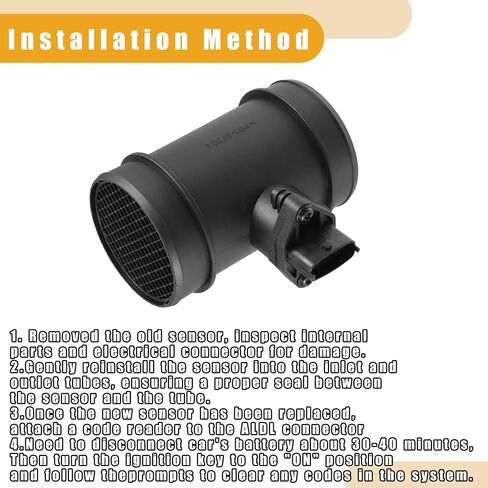 Car Mass Air Flow Sensor No.16400PDDX00 - Vehicle Mass Air Flow Sensor - for Honda Accord 1996-2002 Plastic Metal Black - 1 Pc in Saudi Arabia