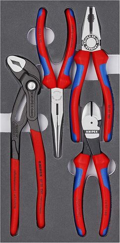 KNIPEX - 00 20 01 V15 Tools - 4 Piece Basic Pliers Set in Foam Tray (002001V15), Red in Saudi Arabia