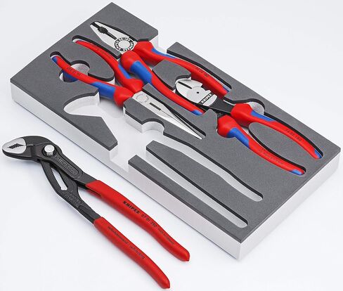 KNIPEX - 00 20 01 V15 Tools - 4 Piece Basic Pliers Set in Foam Tray (002001V15), Red in Saudi Arabia