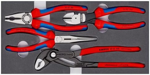 KNIPEX - 00 20 01 V15 Tools - 4 Piece Basic Pliers Set in Foam Tray (002001V15), Red in Saudi Arabia