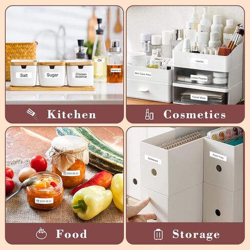White Label، ورق صنع ملصقات صغير ذاتي اللصق 520B مقاس 14 مم × 40 مم (0.55 بوصة × 1.57 بوصة) متوافق مع صانع الملصقات CLABEL 520B/521B، مثالي للتنظيم والتخزين - بكرتان in Kuwait