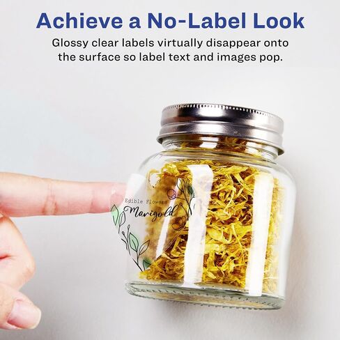 Avery Glossy Clear Heart Labels with Sure Feed, 1.5" x 1.5", 200 Glossy Clear Labels, Print-to-The-Edge, Laser/Inkjet Printable Labels in Saudi Arabia