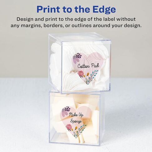 Avery Glossy Clear Heart Labels with Sure Feed, 1.5" x 1.5", 200 Glossy Clear Labels, Print-to-The-Edge, Laser/Inkjet Printable Labels in Saudi Arabia