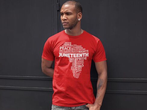 تي شيرت shop4ever Juneteenth Africa Word Cloud Montage in Kuwait