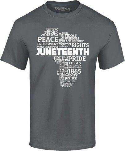تي شيرت shop4ever Juneteenth Africa Word Cloud Montage in Kuwait