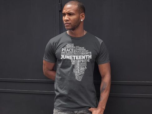 تي شيرت shop4ever Juneteenth Africa Word Cloud Montage in Kuwait