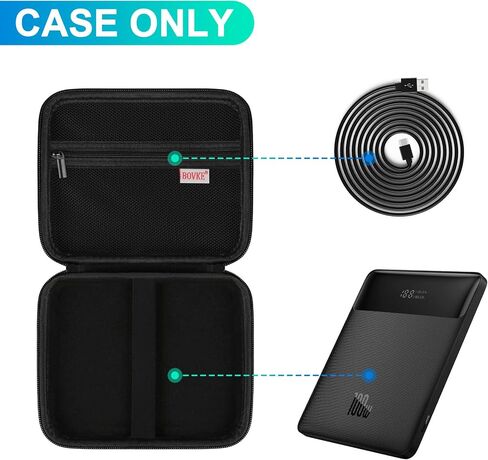 BOVKE Hard Carrying Case for Baseus 100W Blade USB C Portable Laptop Charger, Blade 100W HD/Blade 2 65W Super Fast Charging Laptop Power Bank for Laptop Phone, Mesh Pocket for Charging Cables, Black in Saudi Arabia